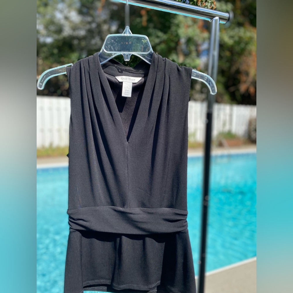 White House Black Market Gorgeous & Timeless Draped Peplum Top Worn Once Size Sm